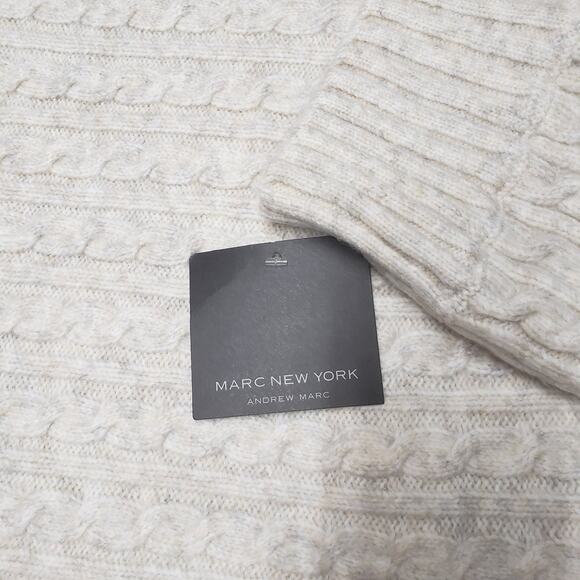 Marc New York Oatmeal Cable Knit Sweater 3X Plus Size Kimono Mock Neck - Picture 9 of 10